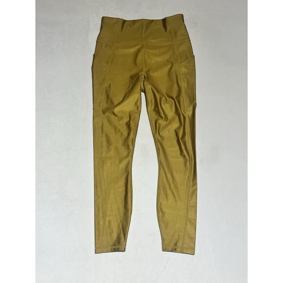 Fabletics Oasis Shine High Waisted Pocket 7/8 Leggings Womens M 8 Gold - Picture 1 of 10